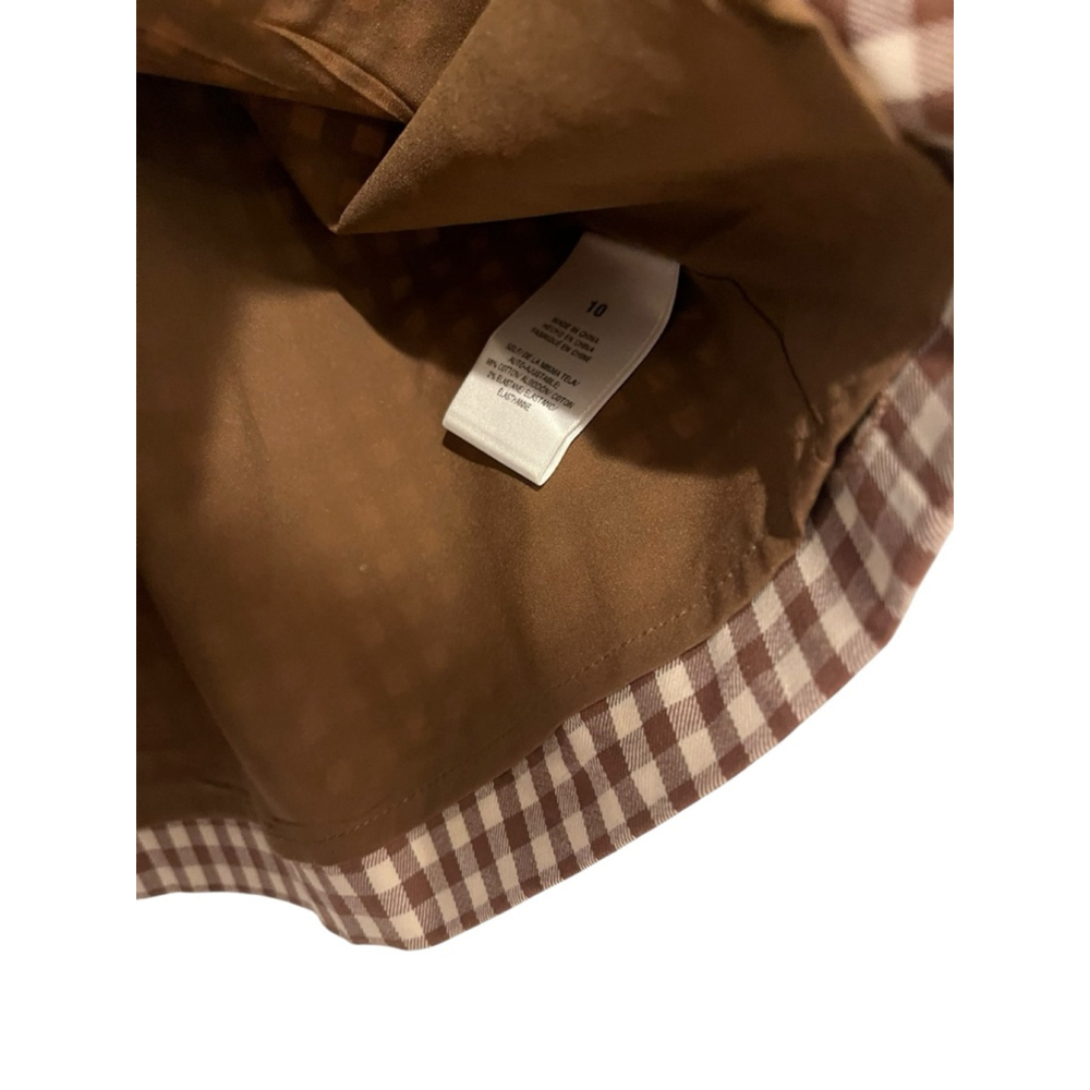 Favorite Daughter Anthropologie The Break Up Mini Dress Size 10 Gingham Brown - Picture 6 of 9